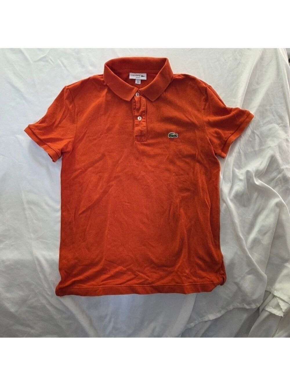 Lacoste Men's Classic Slim Fit Polo Shirt Shortsleeves Burnt Orange Medium